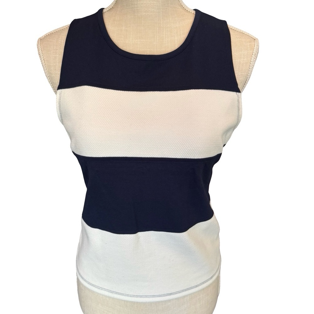 Sanctuary Navy and White Striped Sleeveless Blouse